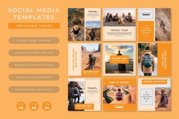 Download Travelling Theme Social Media Templates - Social media Collection