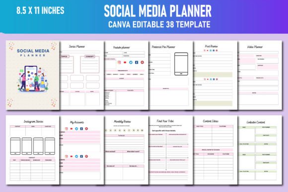 Download Social Media Planner Canva KDP - Social media Collection